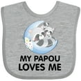 thumbnail image 3 of Inktastic Raccoon My Papou Loves Me Boys or Girls Baby Bib, 3 of 4
