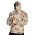 thumbnail image 3 of Havenx Men's Sun Protection Fishing Shirts Camo Long Sleeve Hoodies with Mask Hooded Uv Upf 50+ Hoodie Shirt Sun Protection Fishing Casual Summer Lightweight Hiking Rash Guard Shirts,Beige M, 3 of 6