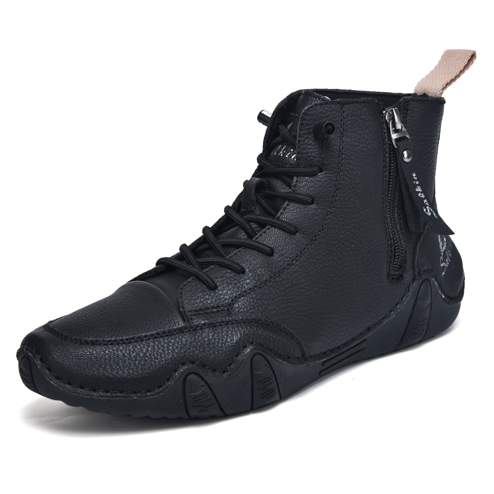 Dakaela Men's Suede Chukka Boots Lightweight Barefoot Walking Shoes High Top Slip on Hiking Sneakers