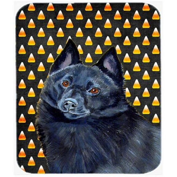 Schipperke Candy Corn Halloween Portrait Mouse Pad, Hot Pad or Trivet