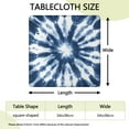 thumbnail image 2 of Blue White Tie Dye Mandala Pattern Square Fitted Tablecloth with Elastic Edge,Square Table Cover,Washable Elastic Table Cover for Home Kitchen Party Decor 34"x34", 2 of 6