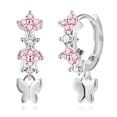 thumbnail image 2 of Lancharmed Silver Plated Hypoallergenic Earrings,Four Petal Flower Zircon Butterfly Pendant Earring 21St Birthday Gifts for Her, 2 of 8
