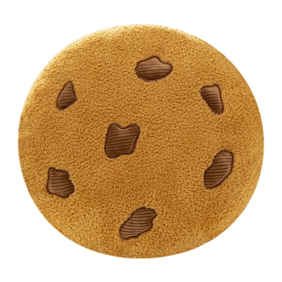 Zmeidao Round Throw Pillow 10.23 Inch Chocolate Cookie, 3D Digital Print Decorative Comfortable Soft Plush Funny Food Shaped Pillow Light Weight Seat Pad Cushion for Couch, Chair, Floor, Sofa