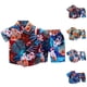 thumbnail image 4 of Odeerbi 1-6 Años Conjunto de Verano Para Niños Hawaiano Camisa de Manga Corta de Algodón Estampado Tropical Conjunto Corto Camisa Gráfica Conjunto de Dos Piezas, 4 of 4