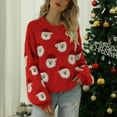 thumbnail image 2 of zaveiop Ugly Christmas Sweaters for Women Soft Acrylic Blend Cute Fuzzy Funny Wintertime Holiday Parties Knitted Pullover (Red, L), 2 of 5