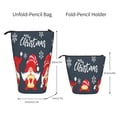 thumbnail image 2 of Lsque Three Cute Christmas Gnomes Pattern Telescopic Pencil Bag Pen Holder Stationery Case, Stand-up Retractable Transformer Bag Organizer, 2 of 6