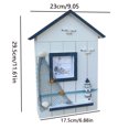 thumbnail image 2 of Soporte de llaves Caja de diseño de casa montada en la pared Colgante de pared Colgador de almacenamiento de llaves Estuche de madera, parte superior azul, faro seitruly HA8882-05B, 2 of 6