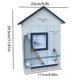 thumbnail image 2 of Soporte de llaves Caja de diseño de casa montada en la pared Colgante de pared Colgador de almacenamiento de llaves Estuche de madera, parte superior azul, faro Eigraketly HA8882-05B, 2 of 6