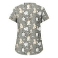 thumbnail image 4 of Women Scrubs Tops Cute Cat Short Sleeve V Neck T Shirts with Poackets, S-2XL, 4 of 4