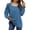 Blue, variant on Nlife Women Puff Long Sleeve U Neck Pleated Tunic Top Casual Shirt Dressy Blouse