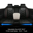 thumbnail image 4 of Car Seat Covers 5 Seats Universal Fit, Waterproof Wear-resistant Seat Protector with Headrest Waist Pillows, Pu Leather Auto Cushion Protector Front Rear Seat Full Set Black, 4 of 12