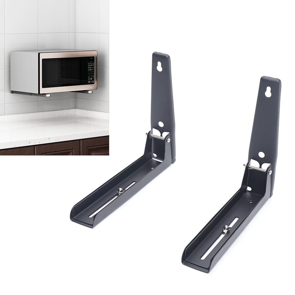 Flkoendmall 2X Stainless Steel Microwave Oven Bracket Rack Foldable