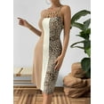 thumbnail image 5 of Leopard Color Block Cutout Sleeveless Knee-Length Dress, 5 of 9