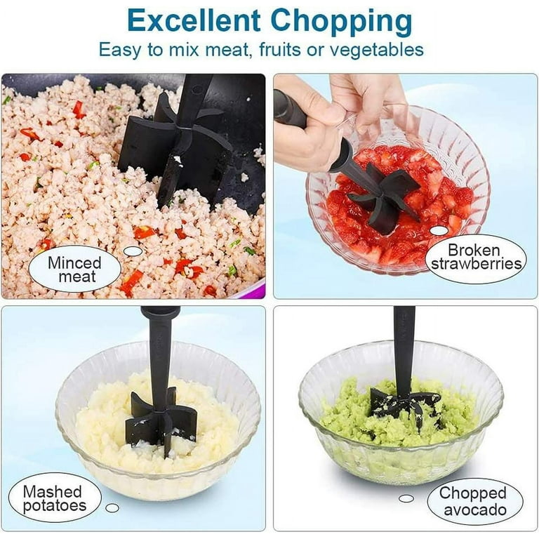 Meat Chopper, Heat Resistant Meat Masher for Hamburger Meat, Ground Beef  Smasher, Hamburger Chopper Utensil, Non Stick Mix Chopper Mix and Chop, Non
