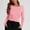 Pink women long sleeve ruched tshirts a1, variant on Bzdzmqm Long Sleeve Shirts for Women Crew Neck Ruched Slim Fit Solid Basic Tops Trendy Casual Fall Winter Business Office Work Outfits Daily Wear, Hot Pink XL