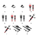 thumbnail image 1 of USB Charging Cable 540-Degree Magnetic Chargers Lightweight Portable Type-C Data Wire Charger Line for Smart Bracelets Replacement Head 2, 1 of 9