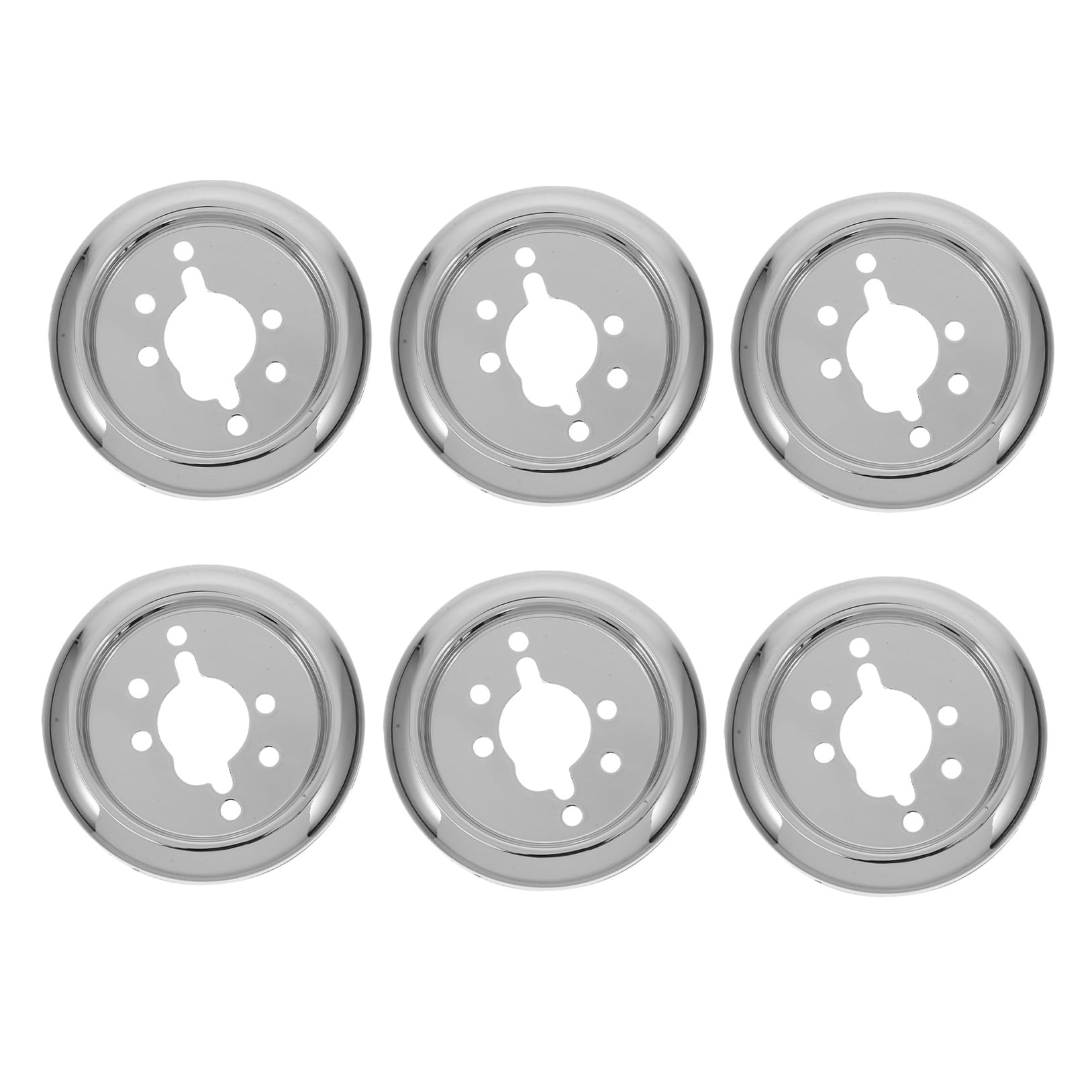 OUNONA 6Pcs Gas Stove Control Knob Base Replacement Plated Silver Universal Burner Knobs for Grill and Camping Stove