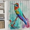 thumbnail image 6 of Orinice Bird Branch Sky Bathroom Decor Set with Hooks, Colorful Luxurious Graphic Print Polyester Fabric Fashion Shower Curtain for Bathroom, 100% Polyester, Home Bathtub Curtain Decoration 69x72, 6 of 7