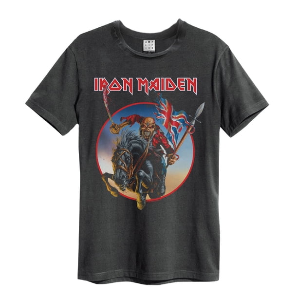 Amplified - Camiseta Iron Maiden Trooper on Steed para Adultos Unisex (Carbón)