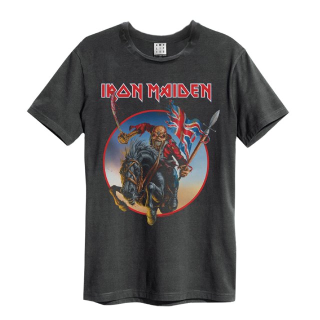 Amplified - Camiseta Iron Maiden Trooper on Steed para Adultos Unisex (Carbón)