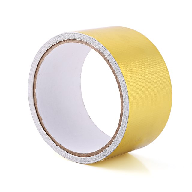 BOROCO Cinta Reflectante de Calor, 1 Rollo de Papel de Aluminio para Coche, Cinta Adhesiva Reflectante Resistente al Calor, 2 Pulgadas x 16 pies, Color Dorado