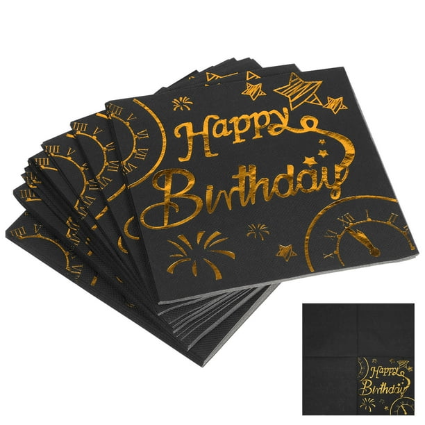 KAKOWELY 50 servilletas de papel de feliz cumpleaños, servilletas de papel, servilletas de cena desechables para decoraciones de fiesta de cumpleaños