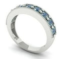 thumbnail image 2 of 0.81 ctw Wedding Band for Women - 18K White Gold Blue Moissanite Stackable Eternity Ring, 2 of 6