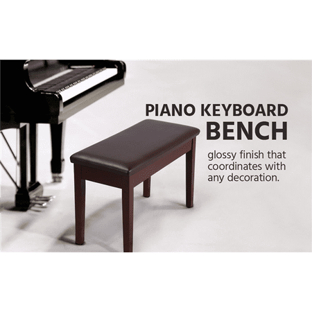- High Quality Padded Piano Stool Piano Bench Keyboard Seat Storage Chair Brown