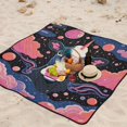 thumbnail image 5 of Cow Clouds Stars Beach Blanket Outdoor Picnic Blanket 78"x 78" Waterproof Foldable for Beach Camping Travel Hiking Grass Lawn Park, 5 of 5
