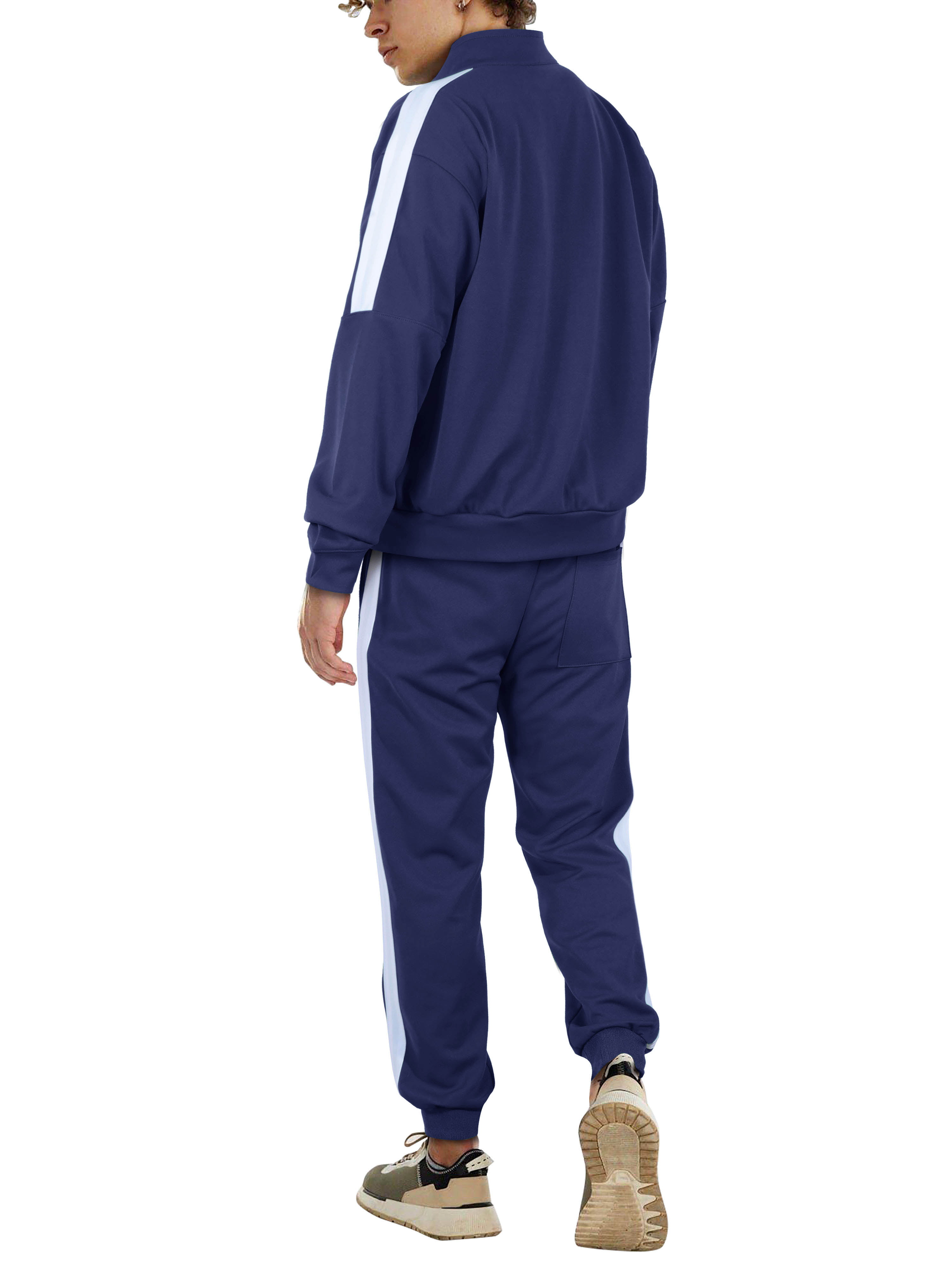 Ma Croix Mens Tracksuit USA Made Striped Active Workout Casual Sweat Suit  Combo