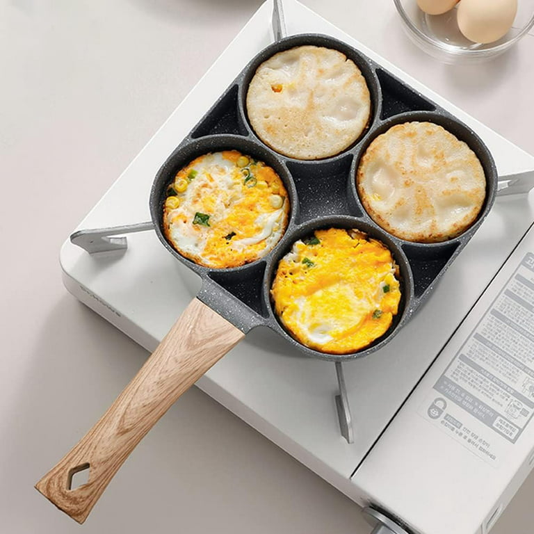 Medical Stone Breakfast Pan,Nonstick 4 Section Frying Pan And Egg Frying  Pan 4-Cup, Divided Frying Grill Pan for Egg, Bacon and Burgers, Suitable  for Gas Stove & Induction cooker (4-CUPS) 