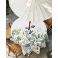 thumbnail image 3 of Outdoor Tablecloth with Umbrella Hole, Sage Green Ocean Spillproof Waterproof Outdoor Table Cover, Coastal Eucalyptus Starfish Shell Patio Tablecloths for Party/Garden/Picnic, Round 54 inch, 3 of 9
