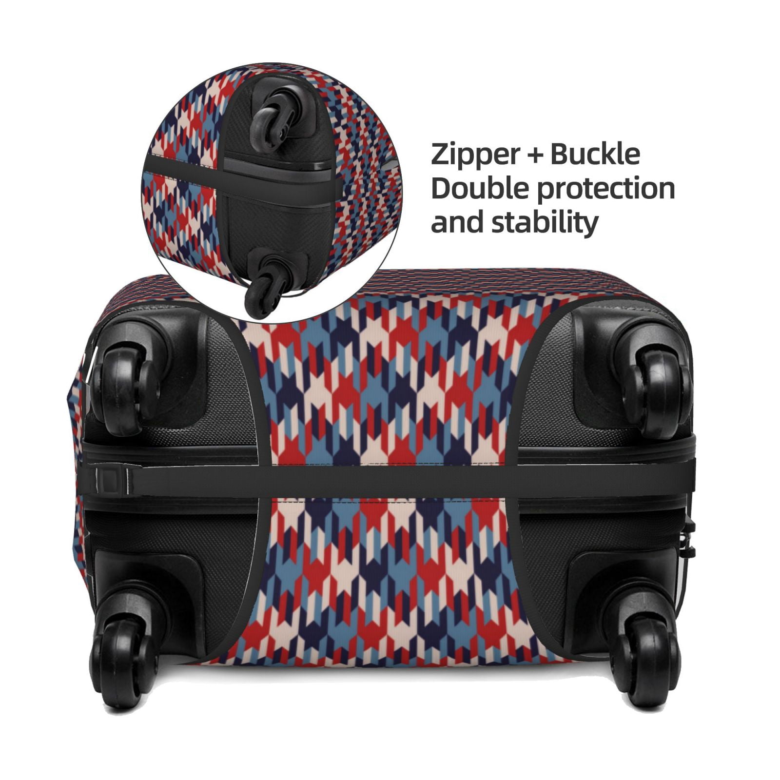 Vsdgher Red Blue Checked Luggage Cover Suitcase Cover Protector Anti-scratch Suitcase cover Fits 18-32 Inch Luggage(No luggage included)-Large