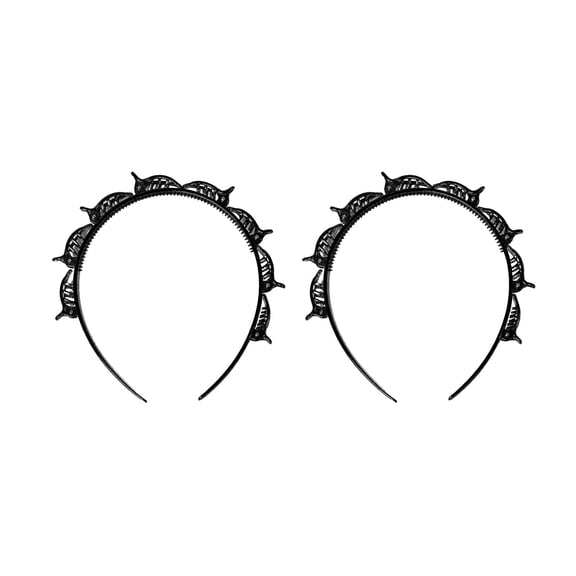 Headband with Clips for Women 2026, Toothed Bangs Hairstyle Hair Clip Headbands, Double Layer Hair Styling Tool, Girl's Fashion Hair Accessories in Black and Brown