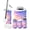 Color 3, variant on Bathroom Accessory Set 6 Piece Cream Marble Brown Alcohol Ink Brown Pale Trash can, Toothbrush Holder, Toothbrush Cup, Soap Dispenser, Soap Dish, Toilet Brush Holder