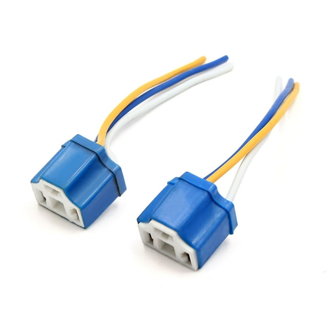 2 piezas H4 conector de extensión de faro de cerámica conector de bombilla