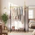thumbnail image 4 of Gymax Double Rods Garment Rack for Hanging Clothes Freestanding Clothing Rack, 4 of 10