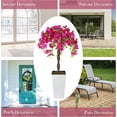 thumbnail image 6 of 4FT Artificial Bougainvillea Tree with White Planter, Decorative Silk Floral Topiary for Indoor and Outdoor Home and Porch Decoration, 6 of 6