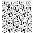 thumbnail image 3 of Wildlife Shower Curtain, Pattern of Black Tracks Paws Webbed Bird Mammal Leaving Footprints Step Marks, Fabric Bathroom Set with Hooks, 69W X 75L Inches Long, Black and White, by Ambesonne, 3 of 3