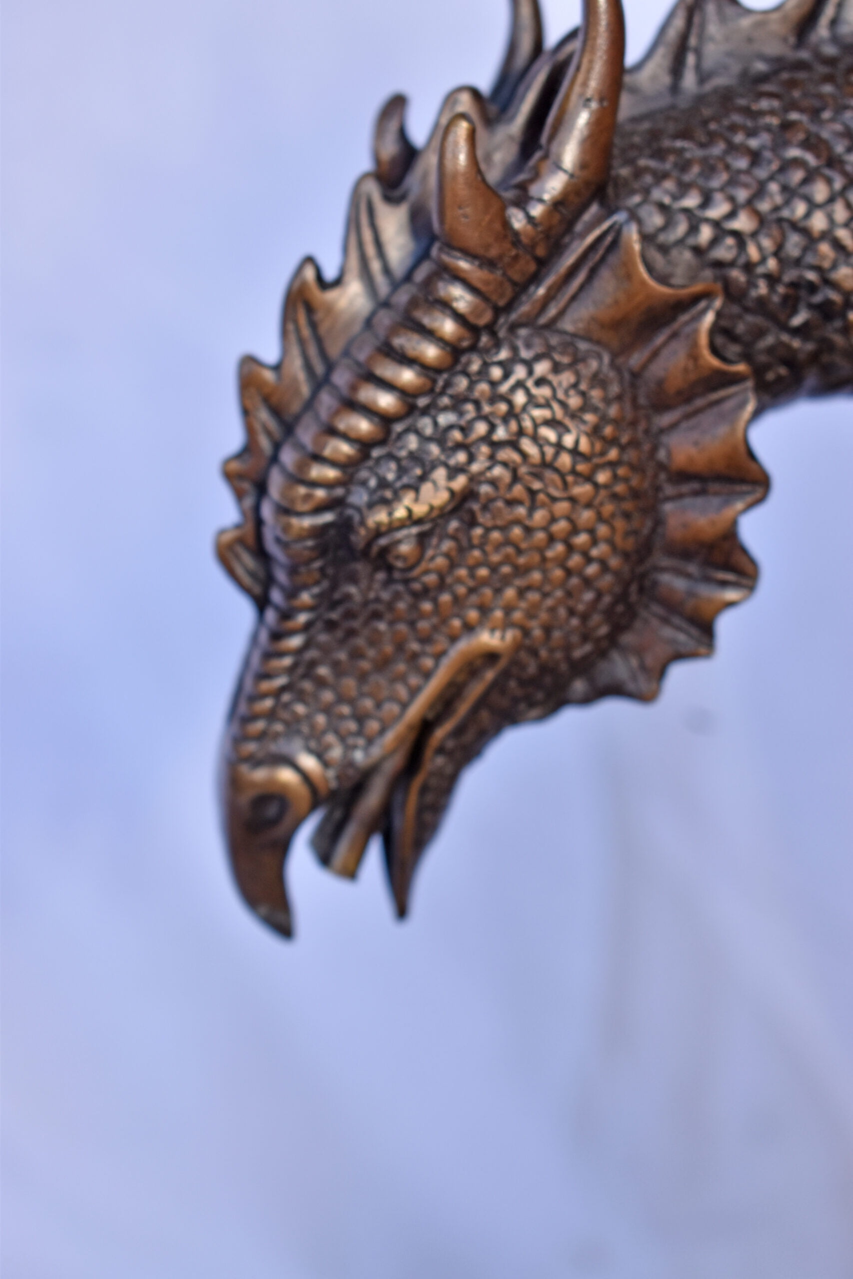Nifao Dragon Standing on Rock Outdoor Fountain Statue, Bronze Garden Water Feature Sculpture for Patio & Yard – Garden Water Feature Sculpture, 23"L x 18"W x 23"H