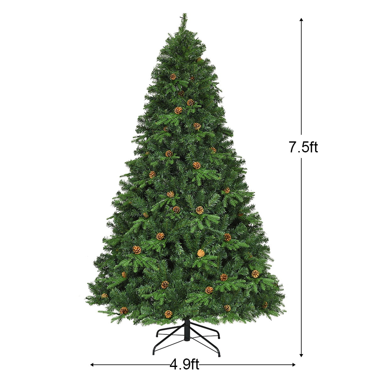 Costway 7Ft Artificial Pre-Lit Xmas Tree with 460 LED Lights
