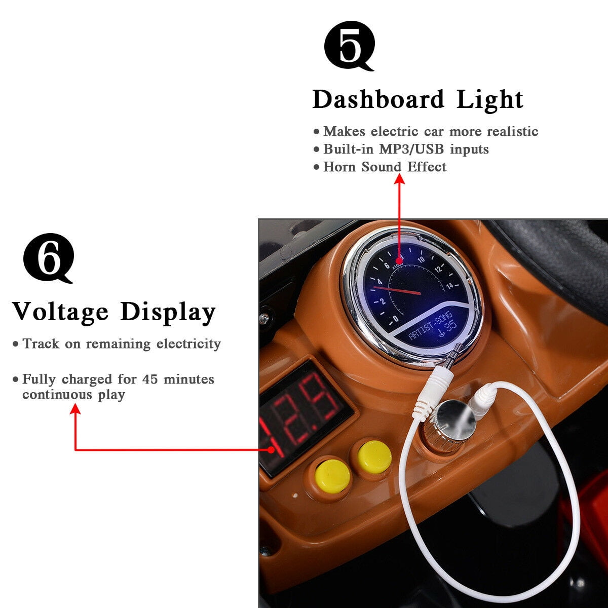 Kepooman Kids Ride on Truck, Electric Cars Toy for Kids, Kids Electric Ride On Car with MP3 LED Light, Birthday Gift for Kids Kepooman Kids Ride on Truck, Electric Cars Toy for Kids, Kids Electric Ride On Car with MP3 LED Light, Birthday Gift for Kids