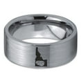 thumbnail image 2 of Tungsten Idaho The Gem State Potato Band Ring 8mm Men Women Comfort Fit Gray Flat Cut Brushed Polished, 2 of 4