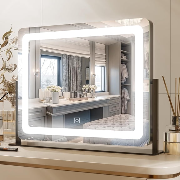 22" x 19" LED Lighted Makeup Mirror, Touch Sensor, 3-Color Dimmable