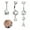Silver, variant on 3Pcs Belly Button Ring Dangle Belly Rings 316L Surgical Steel Belly Button Piercing Jewelry Teardrop Navel Ring for Women