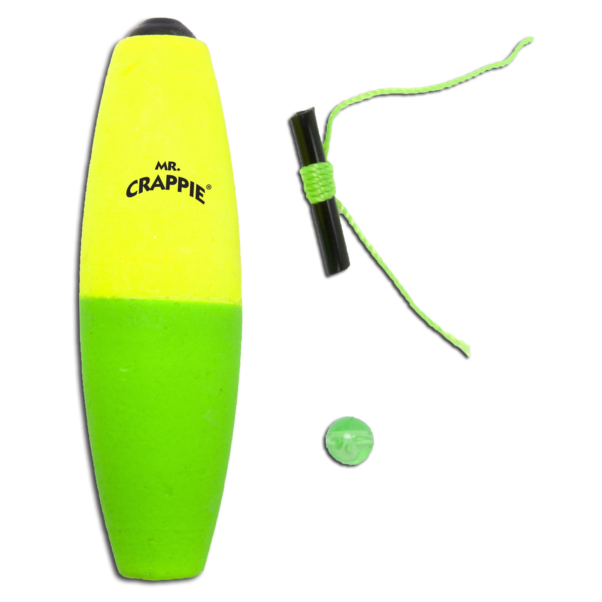 Betts MP150W-2YG-GL Mr Crappie Pear Yellow Glow Light Bobber 1.5" Snap-on Float 