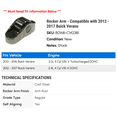thumbnail image 2 of Rocker Arm - Compatible with 2012 - 2017 Buick Verano 2013 2014 2015 2016, 2 of 2