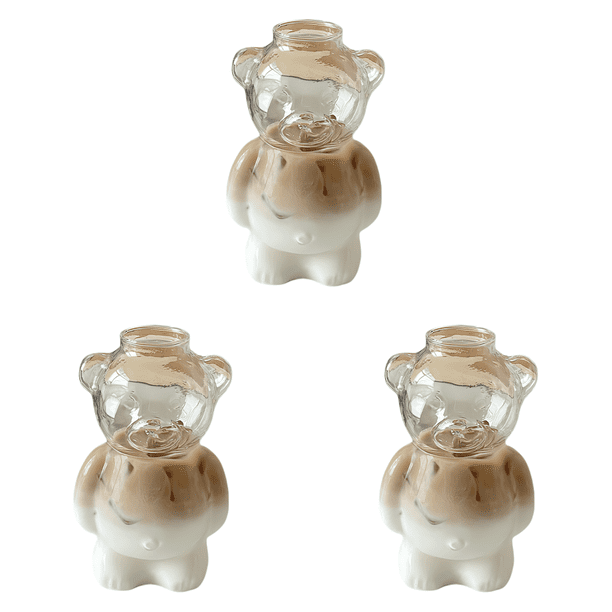 Cristal Con Forma Oso Dibujos Animados Vasos para (sin Pajita)