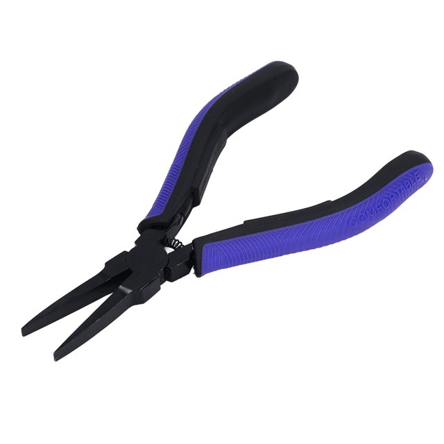 Jewelry Making , Flat Nose Tool Carbon Steel TPR Handle Toothless for Maintenance