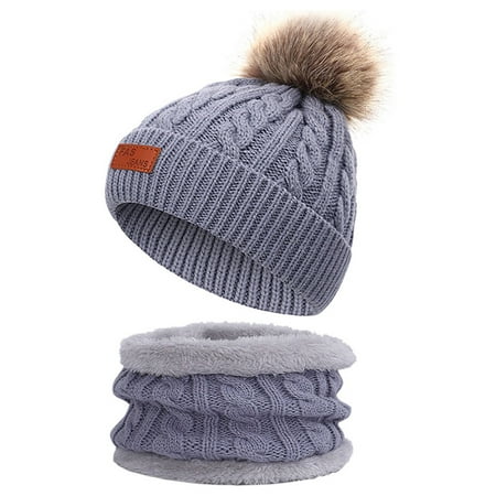 

Gifts for children Autumn And Winter Children s Knitting Bib Hat Wool Ball Suit Imitation Raccoon Dog Wool Ball Knitting Hat Plush Baby Bib Fragarn